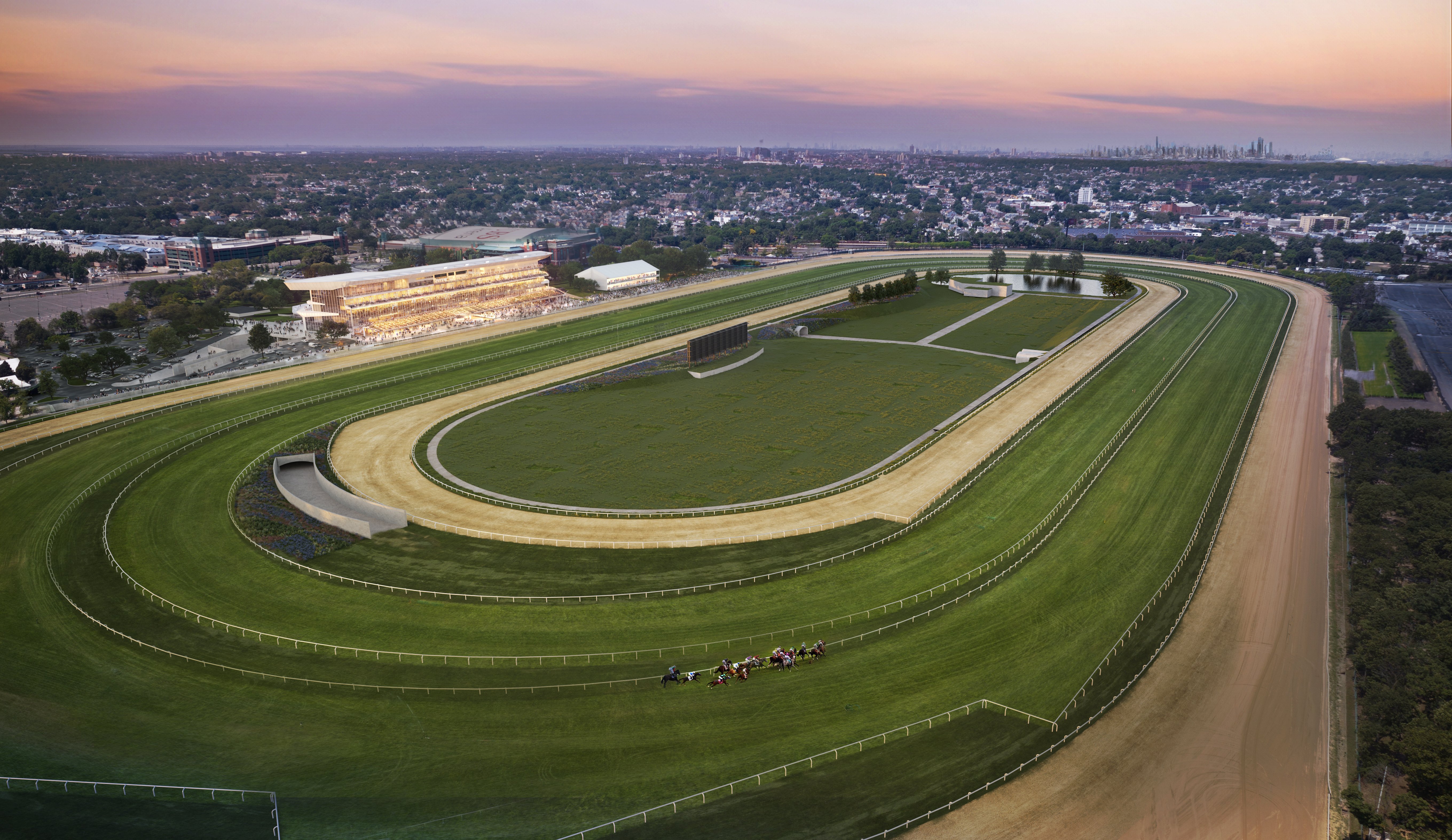 New Belmont Aerial Of Track Rendering Sunset 2024