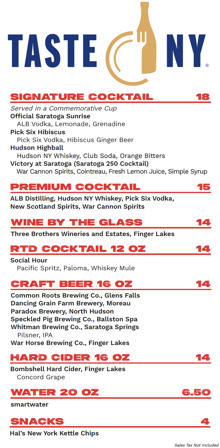 Taste Ny Menu Board 2026 Sar 26